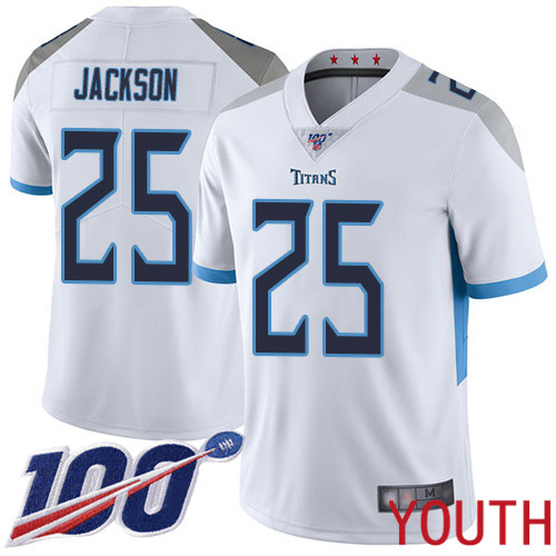 Tennessee Titans Limited White Youth Adoree Jackson Road Jersey NFL Football 25 100th Season Vapor Untouchable
